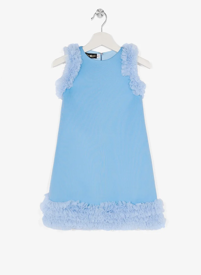 Little Golden Apple Little Cut Sleeve With Ruffle Dress