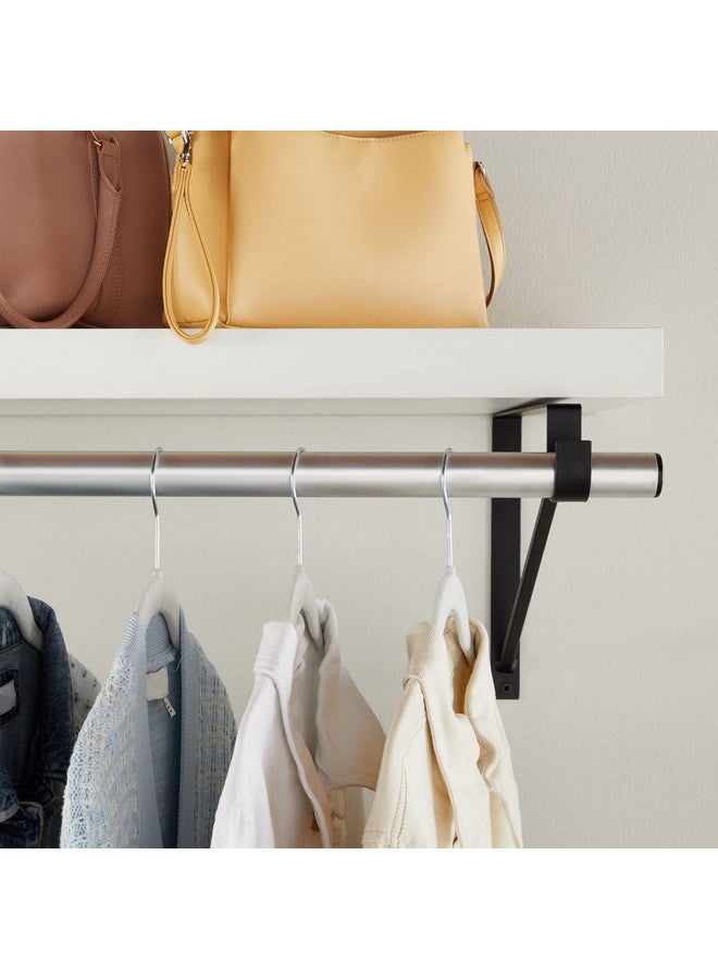 اوكونا اوتبوست مجموعة من 4 قطع من قضبان تعليق خزانة معدنية من Okuna Outpost وحامل دعامة، قضيب شديد التحمل للرفوف (أسود، 12.5 × 1 × 9.5 بوصة) - Image 3