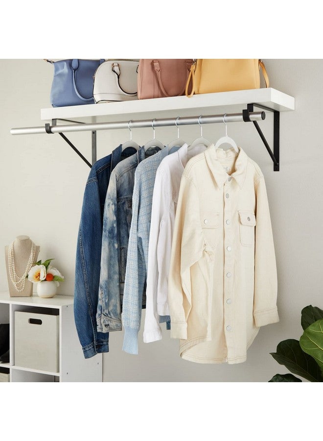 اوكونا اوتبوست مجموعة من 4 قطع من قضبان تعليق خزانة معدنية من Okuna Outpost وحامل دعامة، قضيب شديد التحمل للرفوف (أسود، 12.5 × 1 × 9.5 بوصة) - Image 2