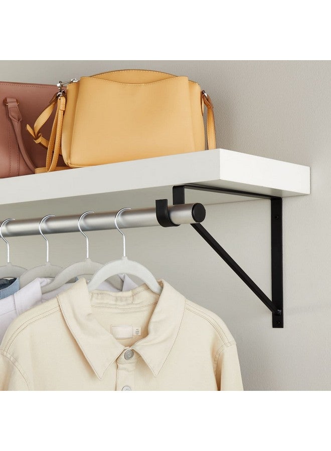 اوكونا اوتبوست مجموعة من 4 قطع من قضبان تعليق خزانة معدنية من Okuna Outpost وحامل دعامة، قضيب شديد التحمل للرفوف (أسود، 12.5 × 1 × 9.5 بوصة) - Image 4