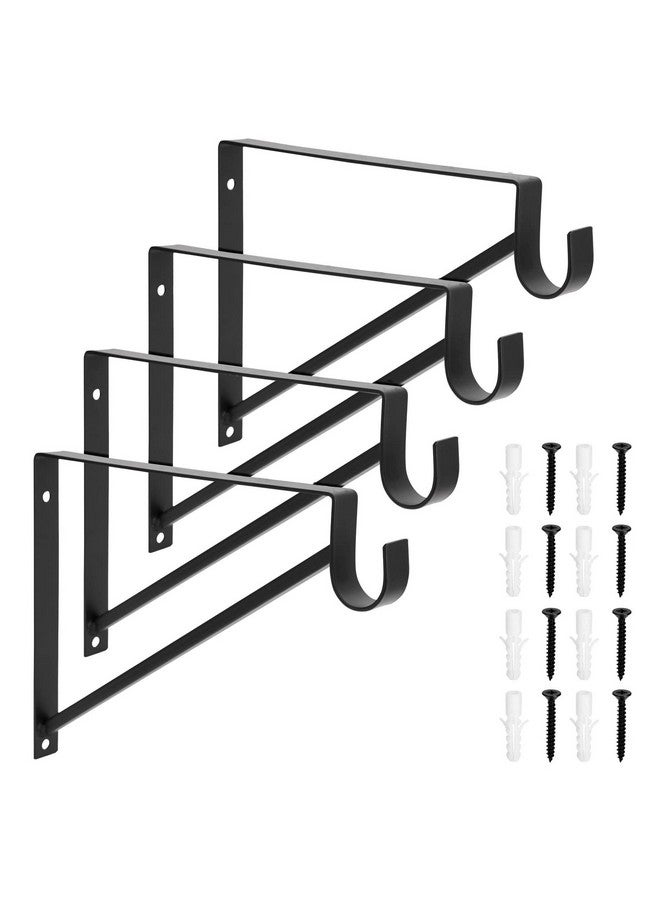 اوكونا اوتبوست مجموعة من 4 قطع من قضبان تعليق خزانة معدنية من Okuna Outpost وحامل دعامة، قضيب شديد التحمل للرفوف (أسود، 12.5 × 1 × 9.5 بوصة) - Image 1