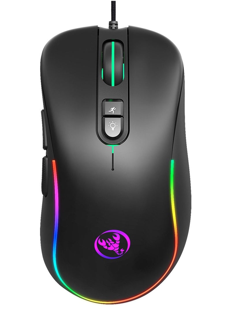 HXSJ - J300 USB Wired Macro Programming Gaming Mouse - Image 1