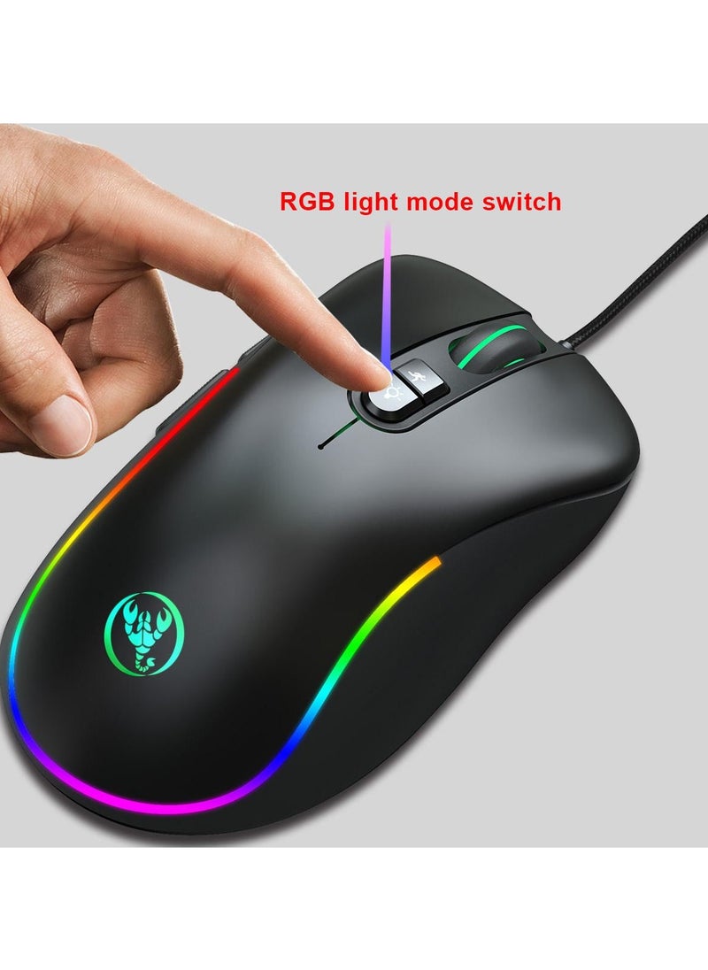 HXSJ - J300 USB Wired Macro Programming Gaming Mouse - Image 1
