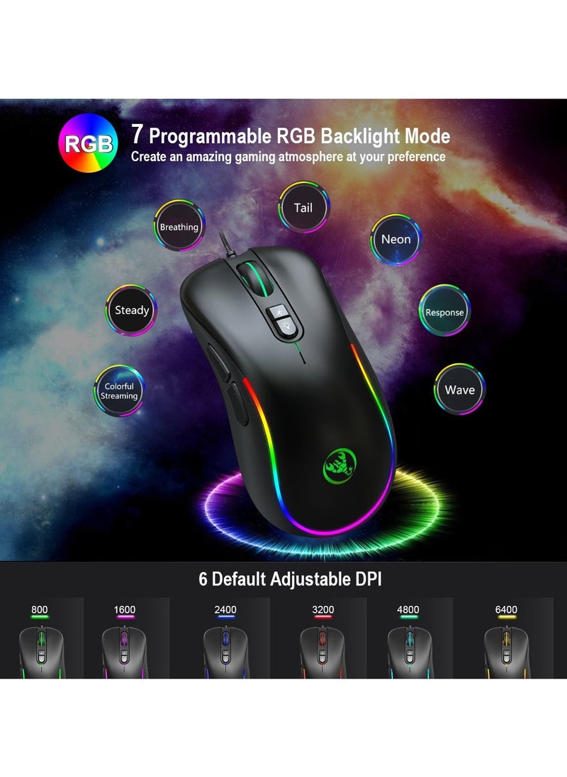 HXSJ - J300 USB Wired Macro Programming Gaming Mouse - Image 1