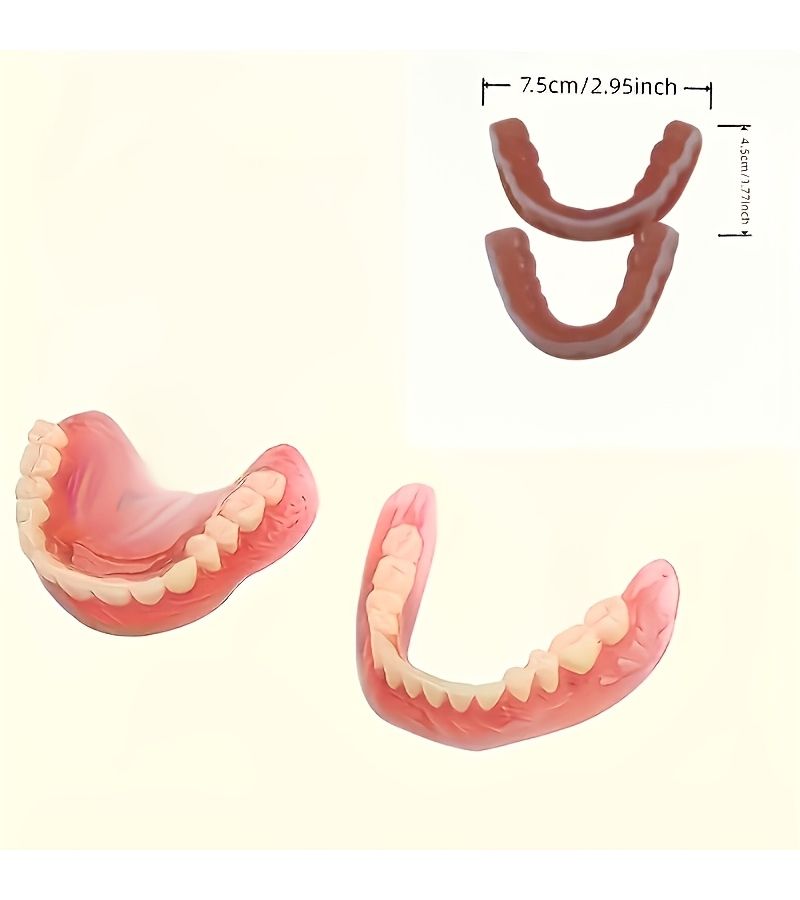 Denture Bite Block Set Full Arch Temporary Tooth Patch Tooth Loss Cover Up Aesthetic Comfortable Easy to Wear - Image 3
