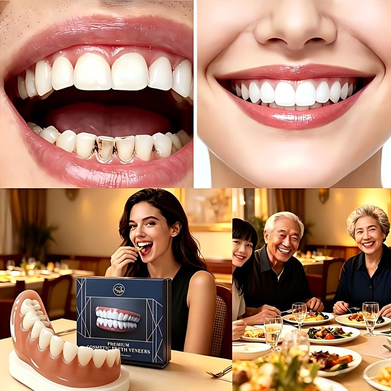 Denture Bite Block Set Full Arch Temporary Tooth Patch Tooth Loss Cover Up Aesthetic Comfortable Easy to Wear - Image 1