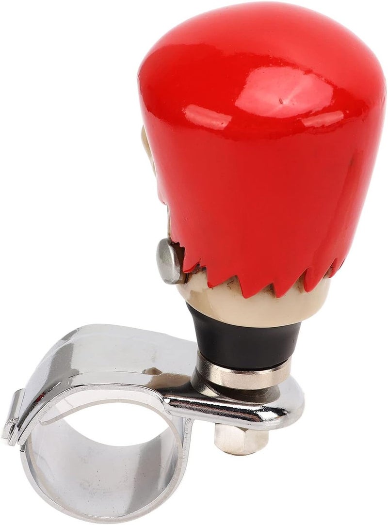 Steering Wheel Steering Wheel Ba Skull Knob Car Power Handle Knob Fit for Trucks Tractors Boats Unique Hair Green Face Design (Red Hair White Face) - Image 4