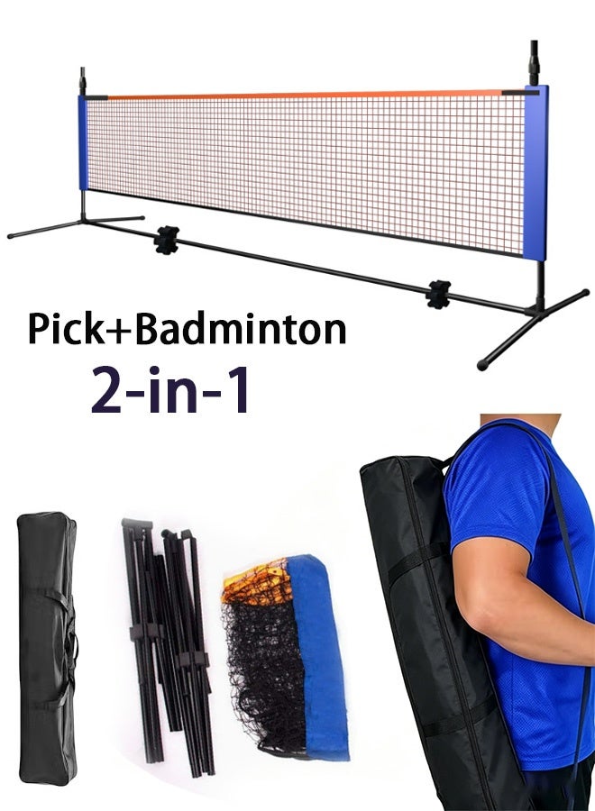 GMORO Portable Badminton Tennis Net Set Equipment,4.1m Tennis Net with Stand and Carry Bag, Easy to Assemble Nets for Kids & Adults Tennis, Pickleball, Badminton or Volleyball,Adjustable Height Badminton Net Set - Image 1