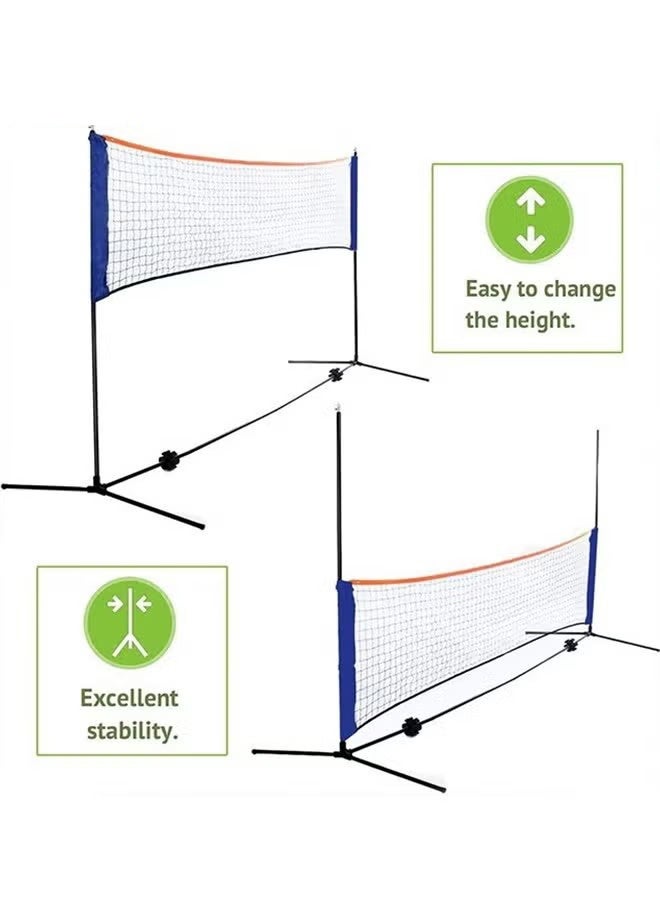 GMORO Portable Badminton Tennis Net Set Equipment,4.1m Tennis Net with Stand and Carry Bag, Easy to Assemble Nets for Kids & Adults Tennis, Pickleball, Badminton or Volleyball,Adjustable Height Badminton Net Set - Image 5