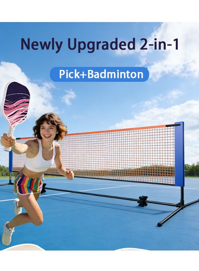 GMORO Portable Badminton Tennis Net Set Equipment,4.1m Tennis Net with Stand and Carry Bag, Easy to Assemble Nets for Kids & Adults Tennis, Pickleball, Badminton or Volleyball,Adjustable Height Badminton Net Set - Image 2