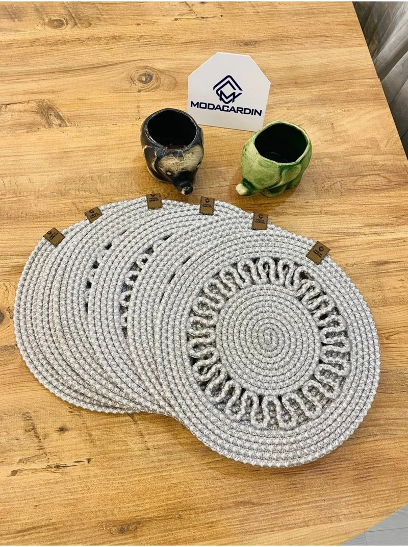 بدز ديري BDZ Leather Wicker Jute Presentation Plate Mat American Service 6 Pieces