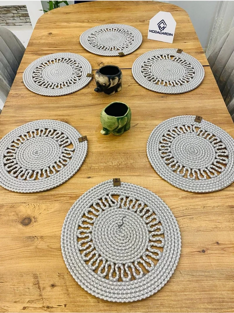 بدز ديري BDZ Leather Wicker Jute Presentation Plate Mat American Service 6 Pieces