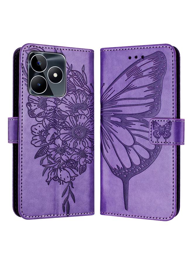S-TOP Case For Realme C53 India/Narzo N53 4G Global Embossed Butterfly Leather Phone Case - Image 1