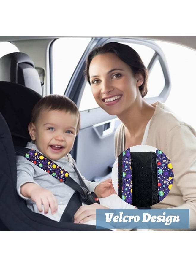 Symphony Car Seat Belt Pillow for Kids, 2Pcs Spaceship Car Seat Belt Cover Pad Head and Neck Support - Image 4