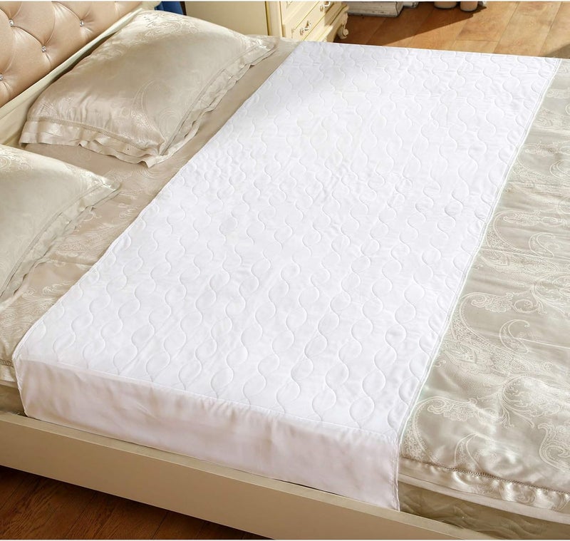 MBJERRY Washable Incontinence Bed Protector Pads - Reusable Waterproof Mattress Protector Pads with Tuckable Sides for Adult, Child, or Pet(Available on Both Sides with Tucks) (34 x 52 Inches) 