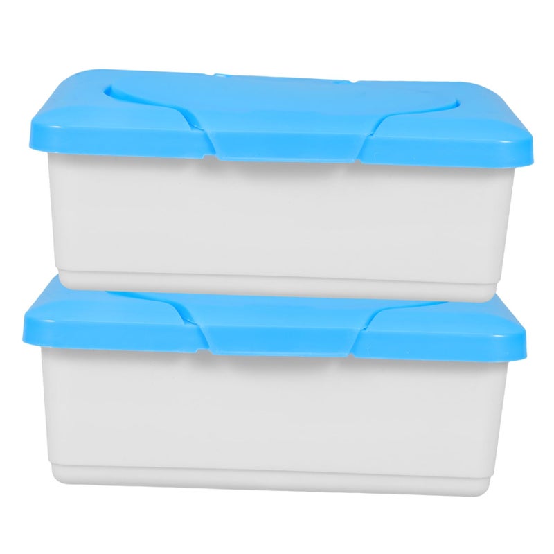 2 Pcs Portable Refillable Wipes Dispenser Box Lid for Travel Home Bathroom Nursery - Image 2