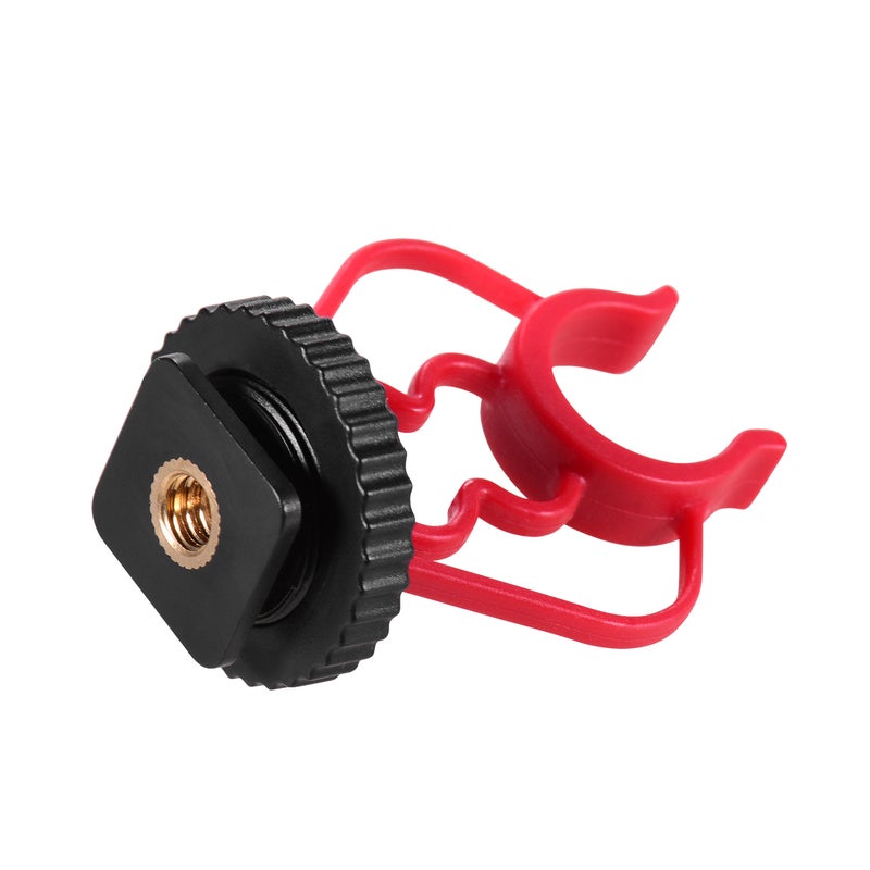 Universal MicShock Mount Cold Shoe Mount Adapter ABS Plastic Microphone Bracket Mount Replacement for Shotgun Microphones Black and Red Pack of 2 - Image 5