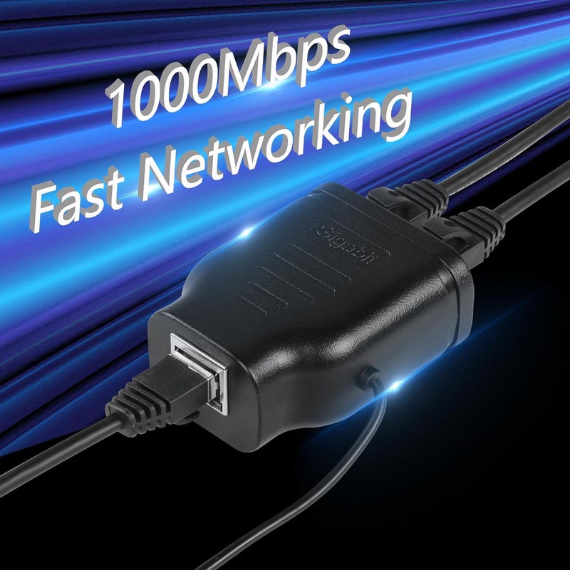 SinLoon SinLoon Gigabit Network Splitter AdapterRJ45 1 to 2 High Speed 1000100Mbps Ethernet Splitter with USB Power Port for Computer Hub Switch Router ADSL Settop Box Digital TV etc  - Image 5