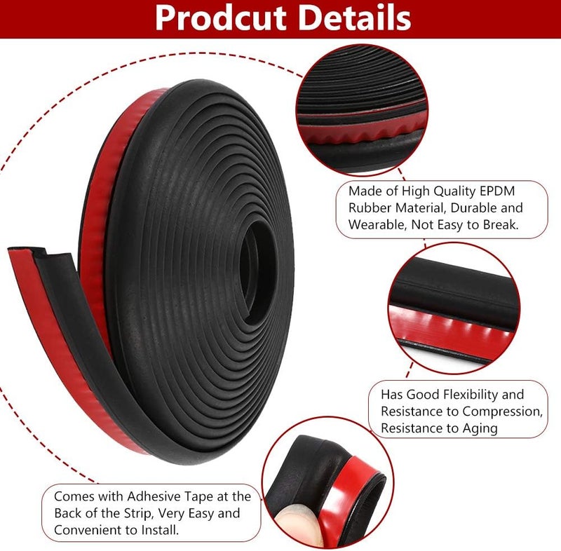 Keenso Shape Rubber Seal Protector Guard Strip - 4M Car Door Weatherstrip - Image 4
