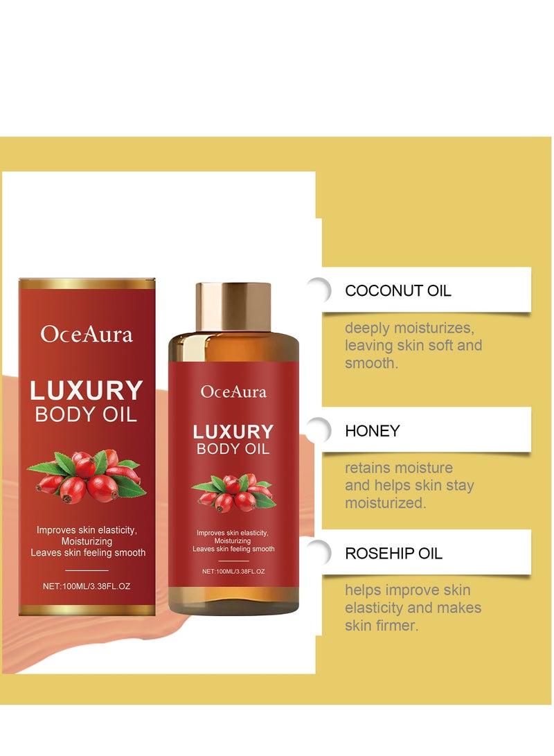  اوساورا زيت الجسم الفاخر لشد الجسم ، زيت لامع للجسم ، شد البشرة المترهلة ، ترطيب وشد البشرة ، مرطب للجسم للذراعين والصدر ، تحسين الخطوط الدقيقة 100 مل - Image 5