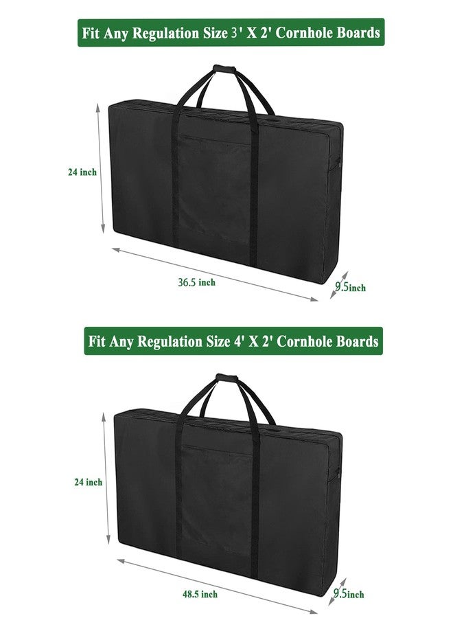Andacar Cornhole Carrying Case, Professional Bean Bags for Cornhole Game Corn Hole with Bags Boards Carrying Bag Regulation Cornhole Board Covers Black - 48" L×9.5" W×24" H - Image 2