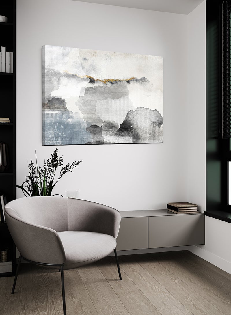 لوحة كانفاس على إطار خشبي بتصميم فن تجريدي - Image 1