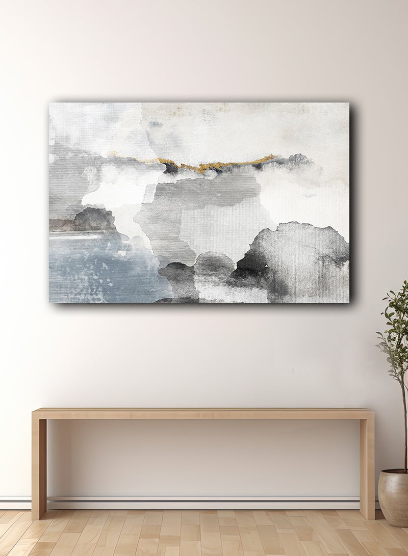 لوحة كانفاس على إطار خشبي بتصميم فن تجريدي - Image 2