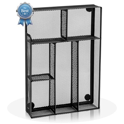 Kciplab Desk Drawer Organizer Office Drawer Divider Organizer Tray with 6 Compartments Metal Mesh Desktop Organization and Accessories for Stationery Makeup Kitchen Toolroom School Office 126x827x16 in - Image 1