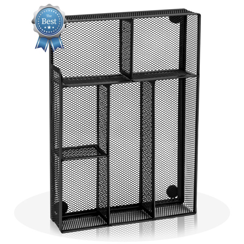 Kciplab Desk Drawer Organizer Office Drawer Divider Organizer Tray with 6 Compartments Metal Mesh Desktop Organization and Accessories for Stationery Makeup Kitchen Toolroom School Office 126x827x16 in - Image 2