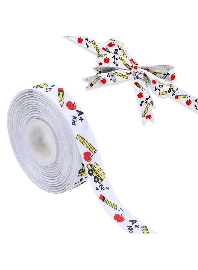 KATCHON , Back to School Ribbon for Crafts - 10 Yard | Back to School Decorations | Teacher Ribbon for Crafts | First Day Decorations | Back to School Supplies | Classroom Decor - Image 1