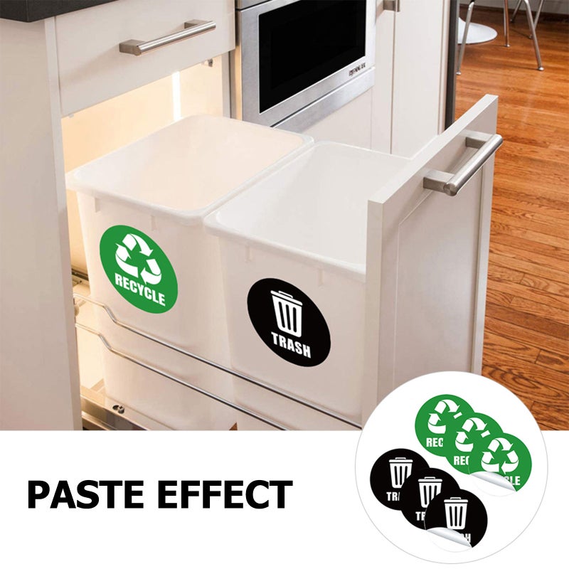 1 Set of 6 Sheets Garbage Classification Label Stickers Trash Can Stickers - Image 4