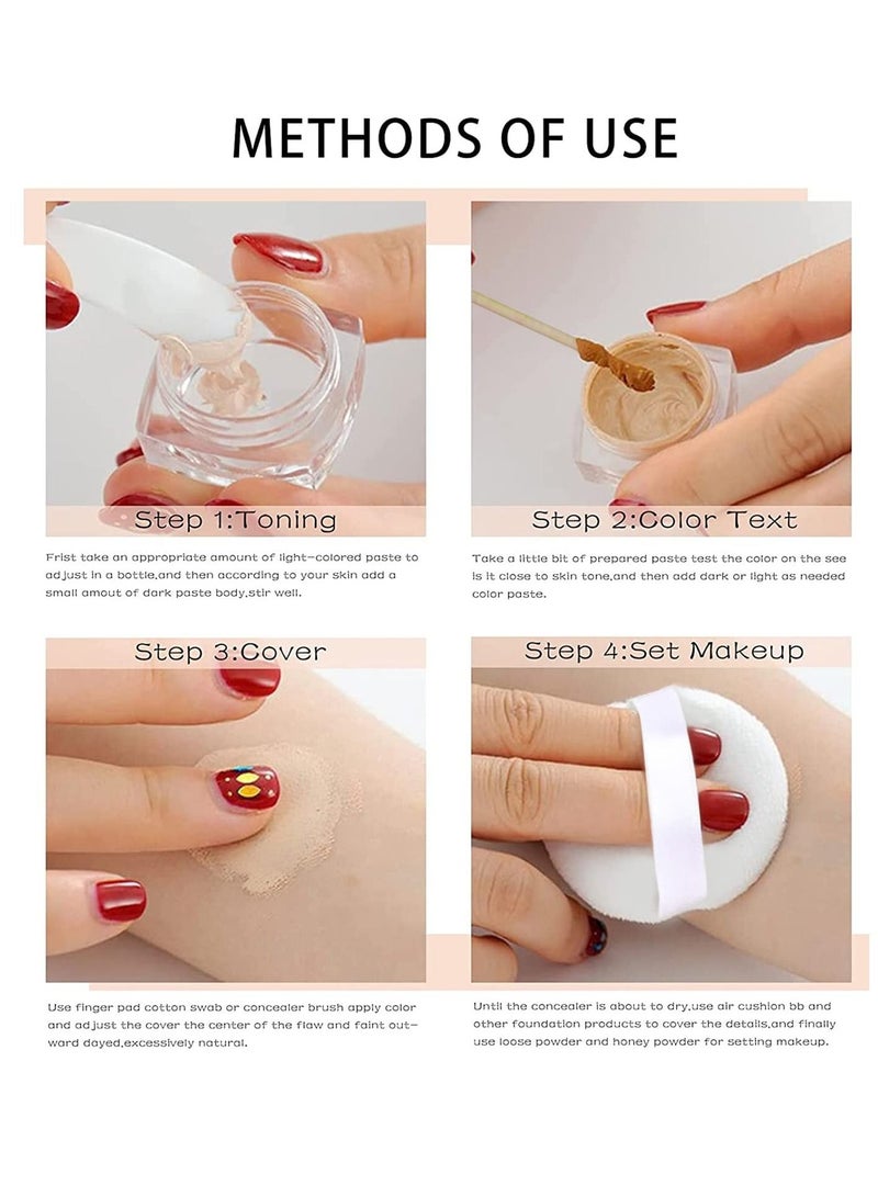 Concealer, Professional Scar Concealer Use on Body, Cover up Makeup Waterproof, Skin Concealer for Legs, Dark Spots, Scars, 2 Colors/Set - Image 4