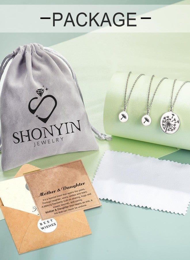 Shonyin Matching Necklace for Mother Daughter Set for 2/3, Valentines Day Gift Mother's Day Birthday Christmas Gifts for Mother Daughter, Metal, Agate - Image 5