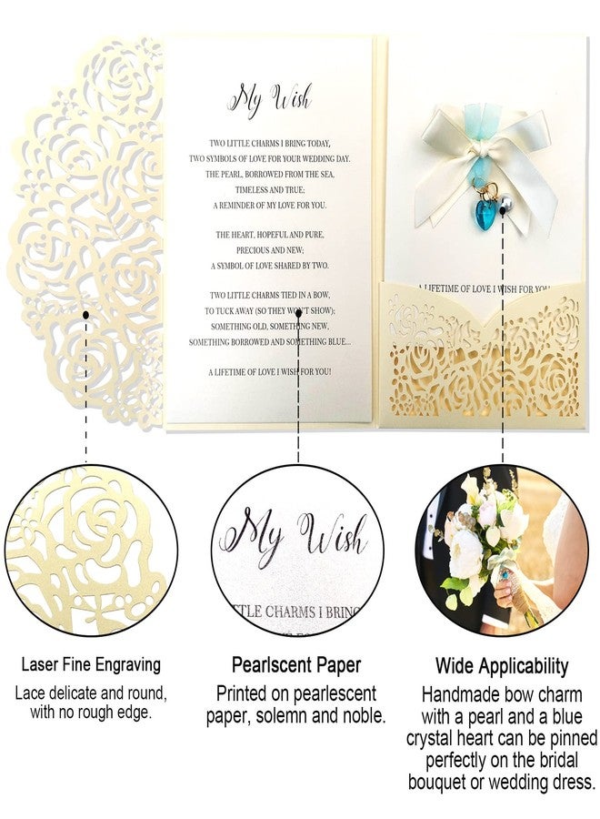 Spercy Wedding Day Card for Daughter, Gift Card for Daughter on Wedding Day, Bridal Shower Mother to Bride Gift Card, Wedding Gown Charm, Bridal Bouquet Charm, Something Blue - Image 4