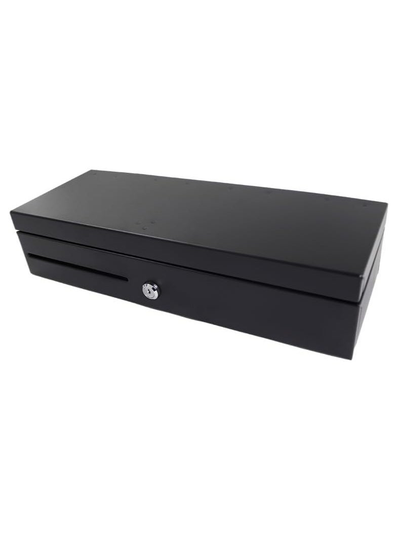 Rubik - Cash Register 460 with Flip Top Drawer, 6 Adjustable Cash Slots, Dual Key Lock, 8 Coins Compartment, Heavy Duty, Automatic Open, RJ11/RJ12 Printer Interface, RBCR-170, Black - Image 1