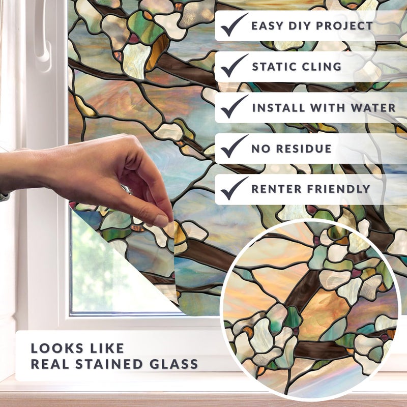Artscape Sunset | Privacy Window Film with Vibrant Colored Pattern | Non-Adhesive & UV Protection | Easy to Apply & Removable | 24 x 36 Inches | Made in USA - Image 2