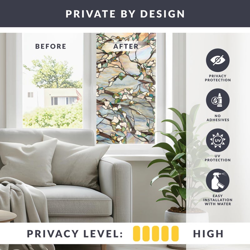 Artscape Sunset | Privacy Window Film with Vibrant Colored Pattern | Non-Adhesive & UV Protection | Easy to Apply & Removable | 24 x 36 Inches | Made in USA - Image 3