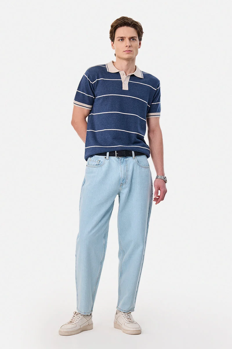 SNITCH Flat Knit Stripes Polo T-Shirt