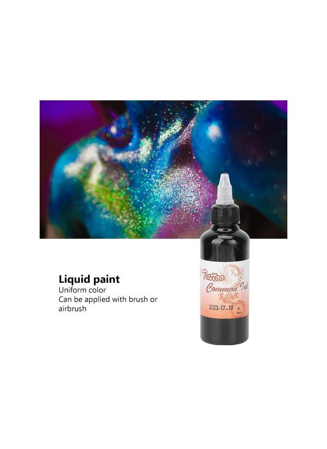 Generic - Body painting make-up, DIY body paint tattoo inks, 100 ml/bottle tattoo inks pigment, temporary tattoo ink, for tattoo & body paint, for body and face painting(black) - Image 1