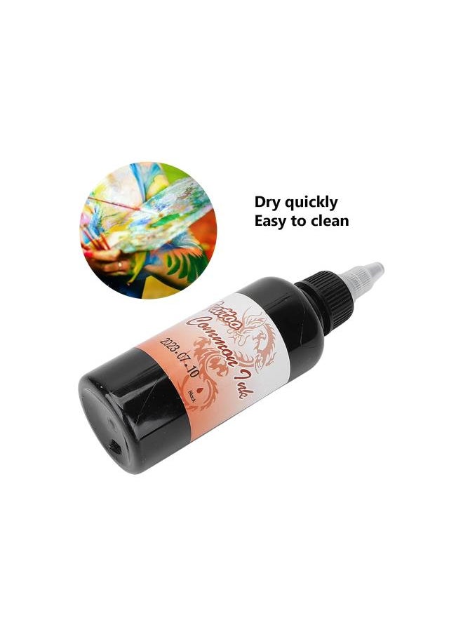 Generic - Body painting make-up, DIY body paint tattoo inks, 100 ml/bottle tattoo inks pigment, temporary tattoo ink, for tattoo & body paint, for body and face painting(black) - Image 1