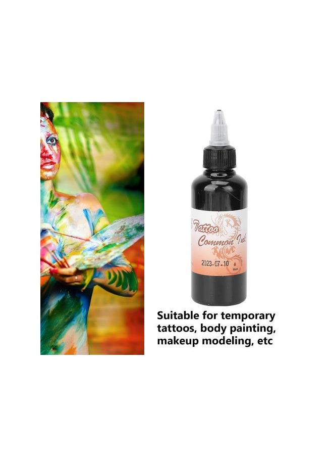 Generic - Body painting make-up, DIY body paint tattoo inks, 100 ml/bottle tattoo inks pigment, temporary tattoo ink, for tattoo & body paint, for body and face painting(black) - Image 1