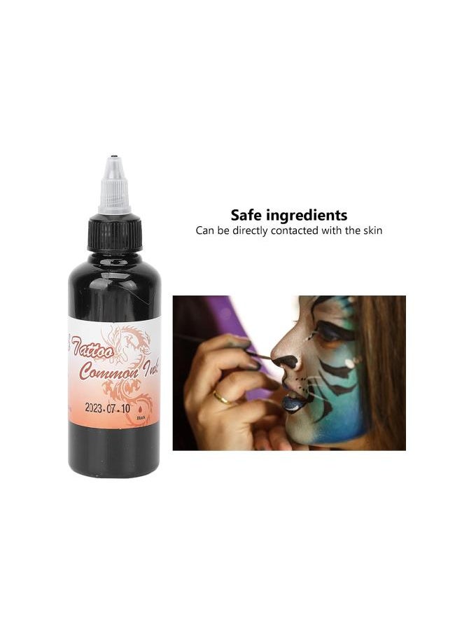 Generic - Body painting make-up, DIY body paint tattoo inks, 100 ml/bottle tattoo inks pigment, temporary tattoo ink, for tattoo & body paint, for body and face painting(black) - Image 1