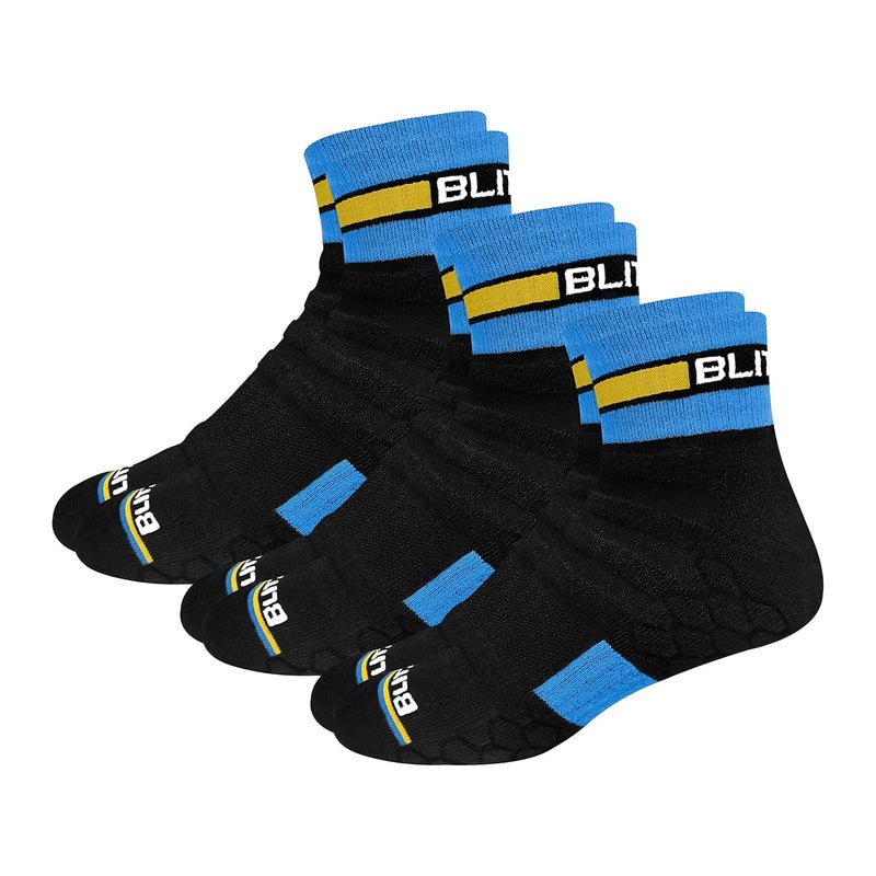 BLITZSOX Hi-Tech Performance Sports Socks for Men (Badminton, Running, Gym & Indoor Training), Pack of 3 - Image 1