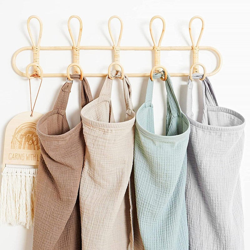 Cotton breathable nursing towel 360 degree privacy protection, adjustable belt design, multi-purpose mosquito-proof nursing towel (khaki) - Image 5