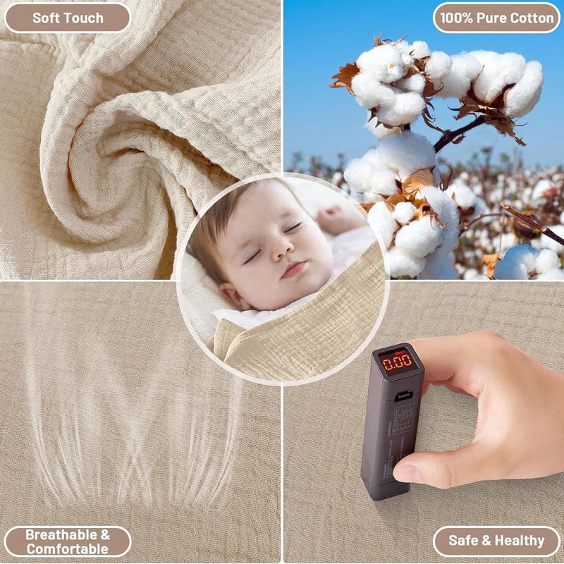 Cotton breathable nursing towel 360 degree privacy protection, adjustable belt design, multi-purpose mosquito-proof nursing towel (khaki) - Image 3