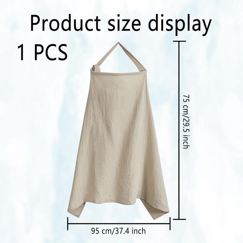 Cotton breathable nursing towel 360 degree privacy protection, adjustable belt design, multi-purpose mosquito-proof nursing towel (khaki) - Image 2