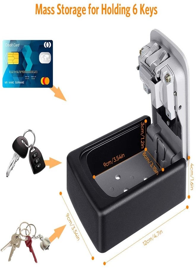 Styxon Wall Key Safe Box with Waterproof Exterior Key Combination and resettable Code for House Spare Keys,Rectangle Shape, 8.5 x 6.4 x 3.5 CM, Black & Silver - Image 4