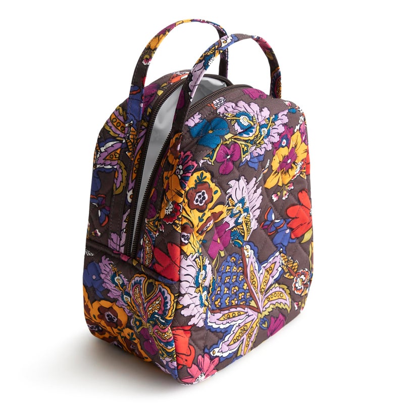Vera Bradley Women's Premium Cotton Lunch Bag, Colorful Bouquet, One Size - Image 2