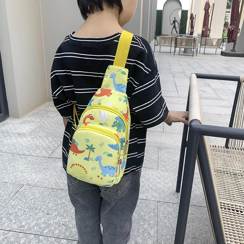 Hiflyer Kids Crossbody Bag, Small Nylon Sling Bag for Travel with Cartoon Design (Yellow) - Image 3