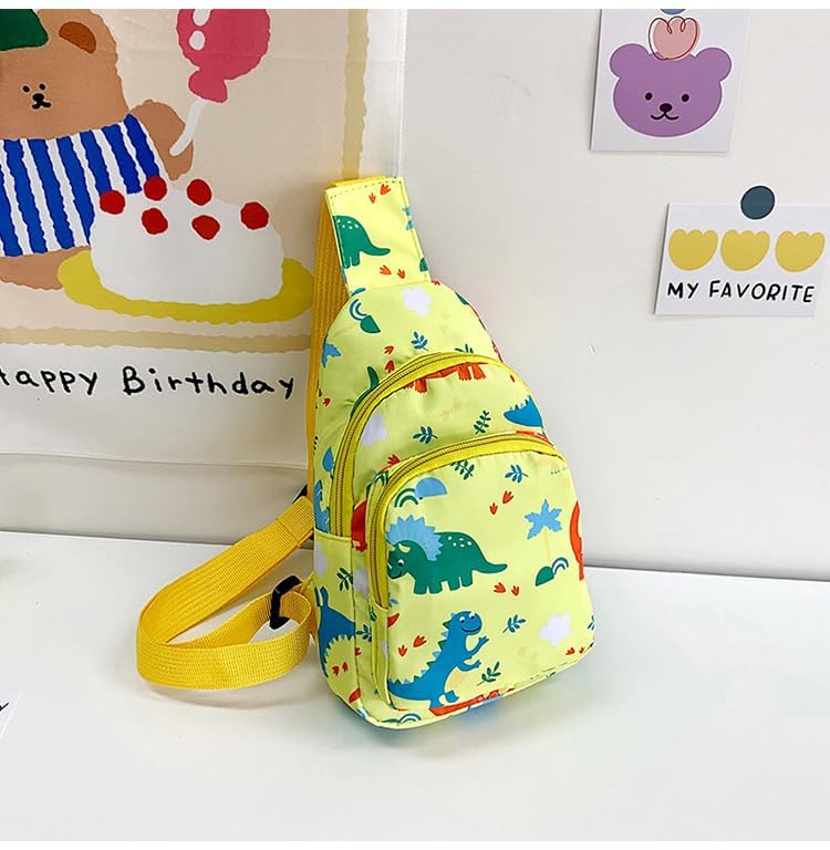 Hiflyer Kids Crossbody Bag, Small Nylon Sling Bag for Travel with Cartoon Design (Yellow) - Image 5